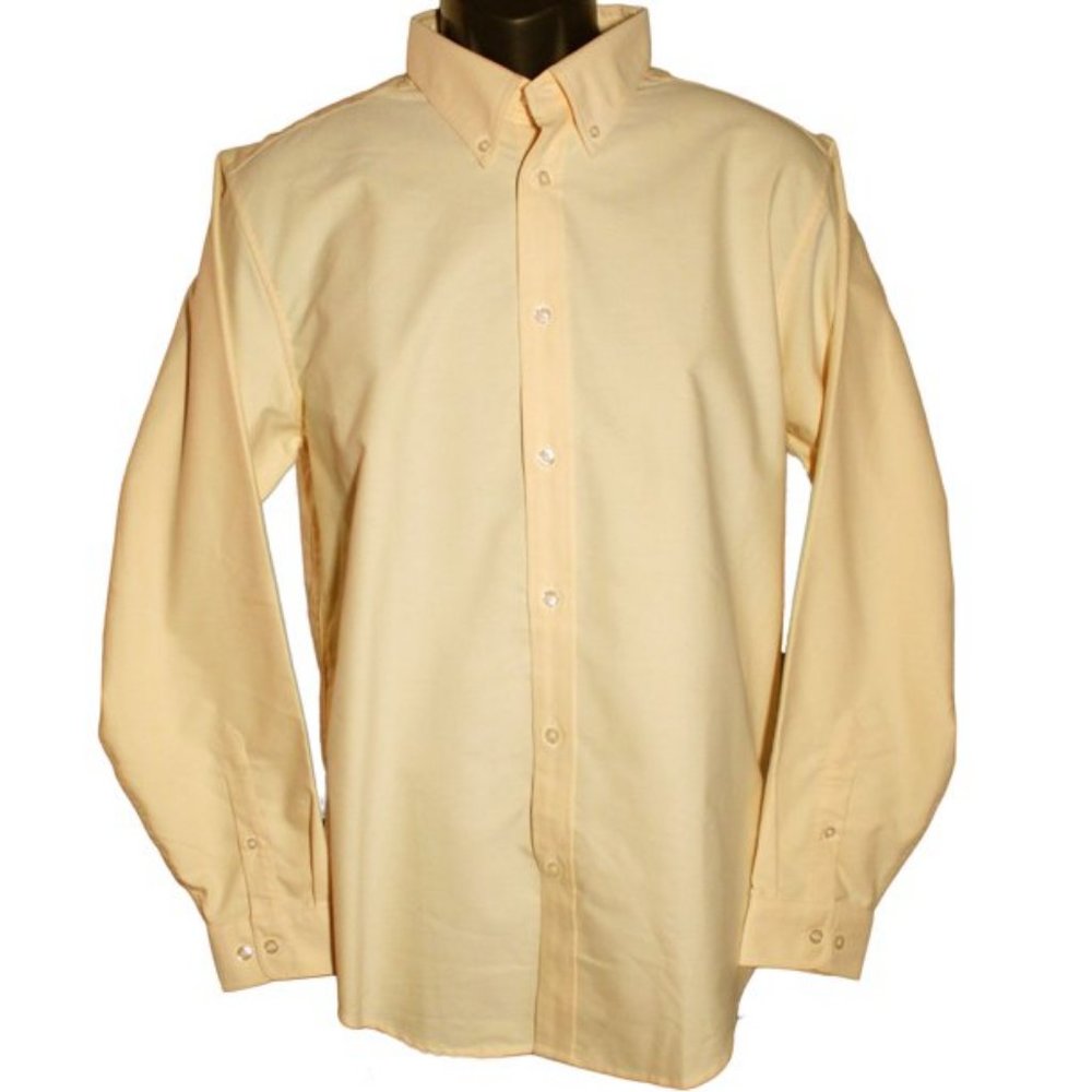 NWT LANDS' END UNIFORM BOY'S LONG SLEEVE OXFORD SHIRT BRIGHT CHAMOIS 20